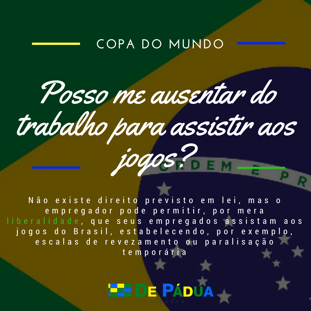 Advogado trabalhista explica direito a folgas em dias de jogos da Copa do  Mundo - Copa - Jornal NH